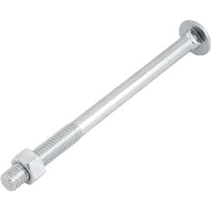 Parafuso francês zincado, 1/2" x 7", com porca, VONDER