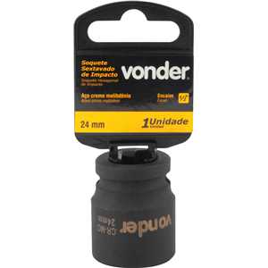 Soquete sextavado de impacto, encaixe de 1/2" x 24,0 mm, VONDER