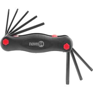 Jogo de chaves hexalobular, T9 a T40, com suporte plástico, 8 peças, NOVE54