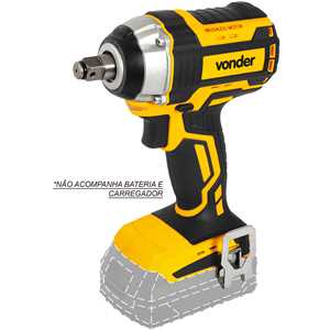 Chave de impacto, bateria intercambiável 18 V, encaixe de 1/2", sem bateria e sem carregador, ICIV 1807 VONDER
