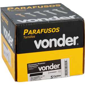 Parafuso madeira chipboard, cabeça flangeada, fenda cruzada/phillips, 4,5 mm x 35 mm, VONDER