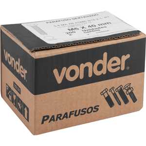 Parafuso sextavado zincado 6 mm x 40 mm, MA, rosca total, VONDER