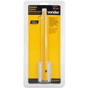 Serra copo diamantada 19 mm, com haste, VONDER