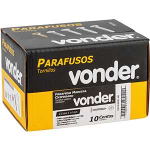 Parafuso madeira chipboard, cabeça flangeada, fenda cruzada/phillips, 3,5 mm x 14 mm, VONDER