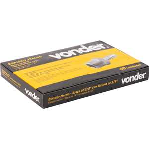 Espigão rosca macho de 3/8" NPT com escama de 3/8", caixa com 40 peças, VONDER