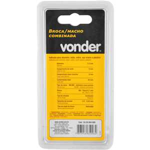 Broca/macho combinado M4 x 0,7 mm, VONDER
