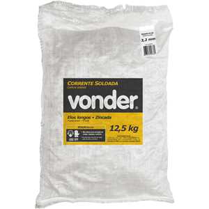 Corrente zincada, com elo longo, 3,2 mm - 1/8", VONDER