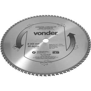 Lâmina circular multicorte, 355 mm x 80 dentes, VONDER