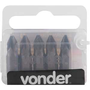 Jogo de bits ponteira pozidrive, com encaixe 1/4", nº 2 x 25 mm, VONDER