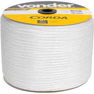 Corda multifilamento trançada 10,0 mm x 190 m, branca, em carretel, VONDER