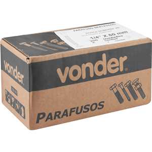 Parafuso sextavado rosca soberba 1/4" x 60 mm, VONDER
