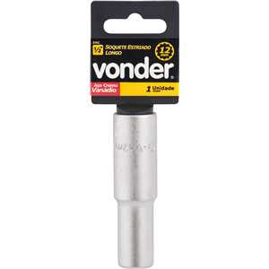 Soquete estriado longo, com encaixe de 1/2", 12 mm, VONDER