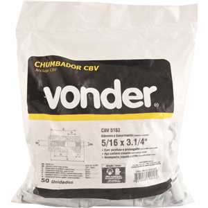 Chumbador CBV com parafuso sextavado e prolongador, 5/16" x 3.1/4",  VONDER