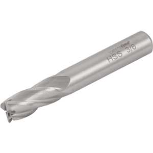 Fresa de topo, em aço rápido, 3/8", com 4 cortes, ANSI B94.11, VONDER