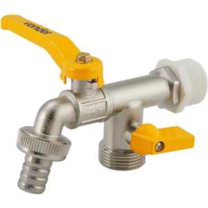 Torneira de esfera, 1/2", com saída 3/4" para máquina de lavar VONDER