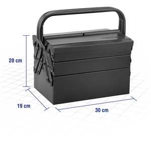 Caixa metálica sanfonada para ferramentas, com 5 gavetas, 30 cm x 19 cm x 20 cm, VONDER