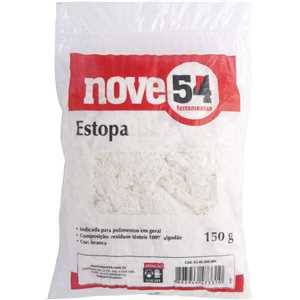 Estopa branca para polimento, embalagem com 150 g, NOVE54