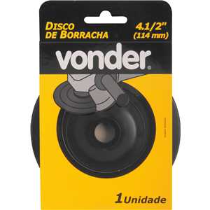 Suporte em disco de borracha para lixadeira 4.1/2", flexível perfil baixo, VONDER
