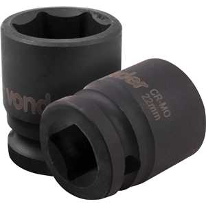 Soquete sextavado de impacto, encaixe de 1/2" x 22,0 mm, VONDER