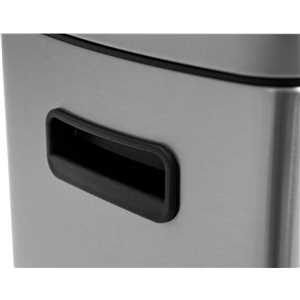Lixeira retangular, 50 litros, inox, cinza, VONDER