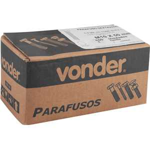 Parafuso sextavado zincado 10 mm x 50 mm, MA, rosca total, VONDER