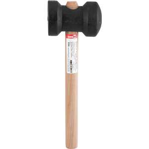 Martelo de borracha 60 mm, cabo em madeira, preto, NOVE54