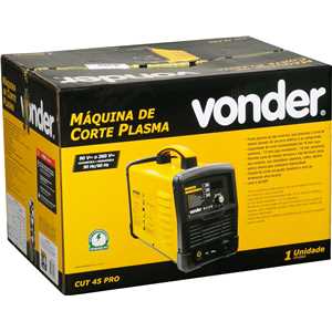 Máquina de corte plasma CUT 45 PRO, bivolt automática 90 V~ - 260 V~, VONDER