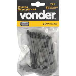 Chave hexalobular tipo L, com furo guia, T27 VONDER