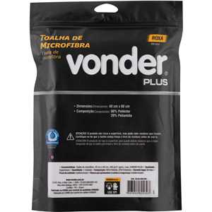 Toalha de microfibra, 40 cm x 60 cm, 400 g/m² (gsm), roxa, VONDER PLUS