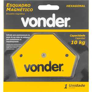 Esquadro magnético hexagonal 10 kgf para soldador, VONDER