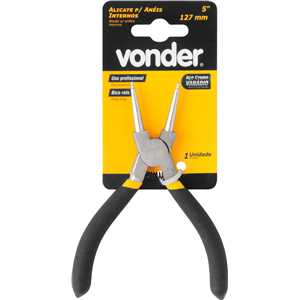 Alicate para anéis interno, bico reto, 5", VONDER