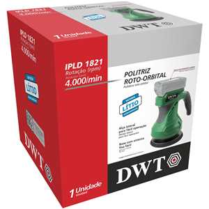 Politriz roto-orbital, bateria intercambiável de 18 V, sem bateria e sem carregador, IPLD 1821, DWT