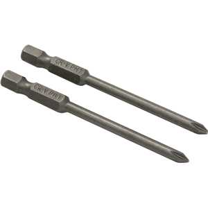Jogo de bits de ponteiras phillips com encaixe sextavado 1/4", nº 1 x 75 mm, cartela com 2 peças, VONDER