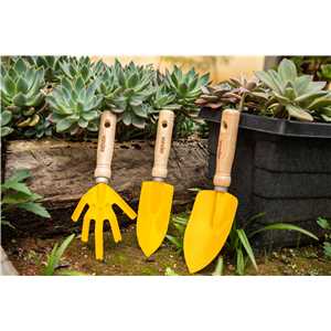 Conjunto para jardim, com 3 peças, cabos em madeira, VONDER