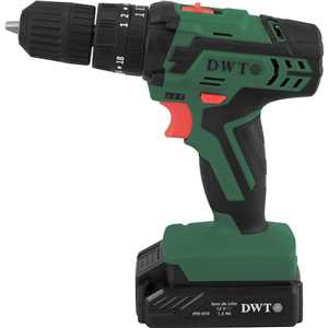 Parafusadeira/furadeira de impacto a bateria, 12 V, fonte bivolt automática, jogo com 74 acessórios, PFD 074 DWT
