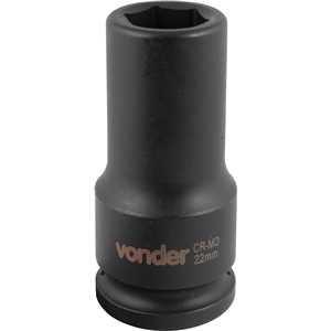 Soquete sextavado longo de impacto, 22 mm, encaixe de 3/4", VONDER