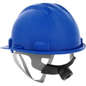 Capacete aba frontal, azul escuro, com jugular e suspensão com catraca, VONDER PLUS