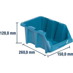 Gaveteiro plástico, nº 5, 12,0 cm x 15,0 cm x 26,0 cm,modelo prático, azul, VONDER