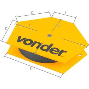 Esquadro magnético hexagonal 30 kgf para soldador, VONDER