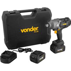 Chave de impacto, bateria 20 V, encaixe de 3/4", fonte de carregamento bivolt automático, CIV 234B, VONDER PLUS