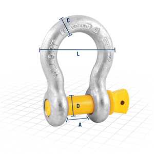 Manilha curva, 1.1/8", 9,50 T, VONDER PLUS