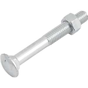 Parafuso francês zincado, 1/2" x 4", com porca, VONDER
