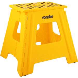 Banqueta plástica dobrável, amarela, altura 360 mm, VONDER