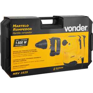 Martelo rompedor/perfurador, SDS MAX, 1.600 W, 25 joules, MRV 1625, 220 V~, VONDER