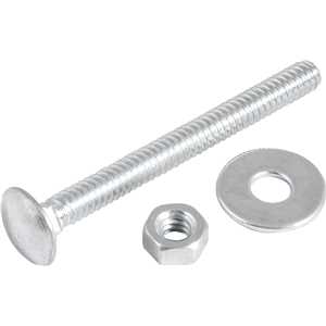 Parafuso francês zincado, 3/16" x 2", com porca e arruela, cartela com 4 conjuntos, VONDER