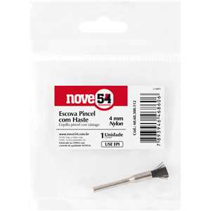Escova tipo pincel com haste, 4 mm, em nylon, NOVE54