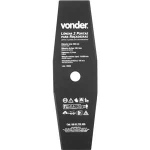 Lâmina de 2 pontas, para roçadeiras, 305 mm x 20,0 mm, VONDER