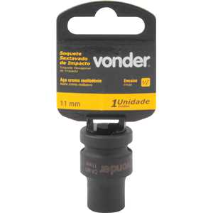 Soquete sextavado de impacto, encaixe de 1/2" x 11,0 mm, VONDER