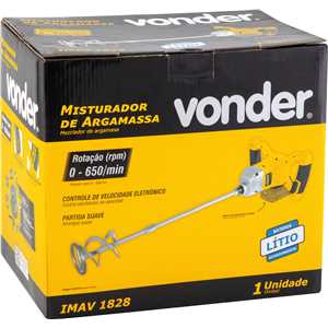 Misturador de argamassa, bateria intercambiável de 18 V, sem bateria e sem carregador, IMAV 1828 VONDER