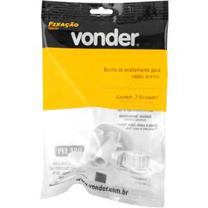 Bucha acabamento para cabos, branca, com 2 peças, VONDER